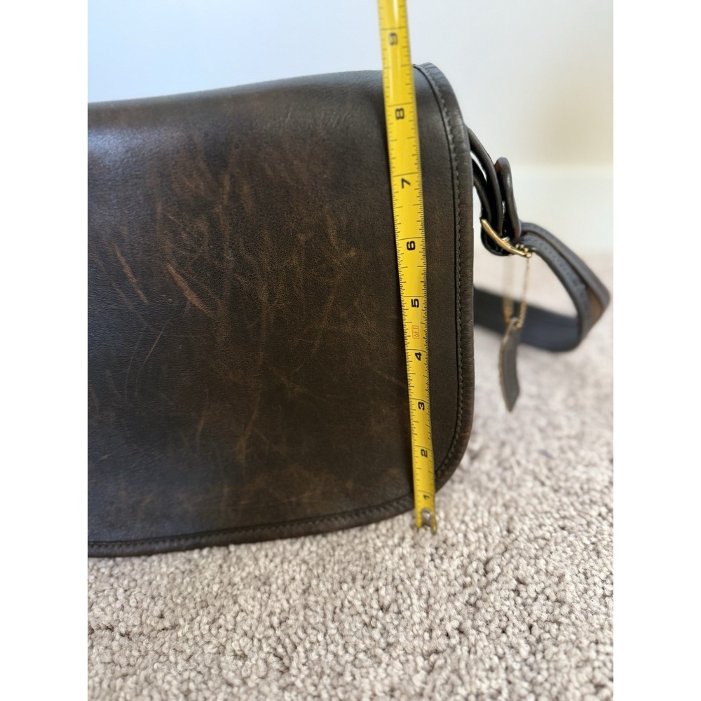 RARE Coach NYC Vintage Full-Grain Leather Messenger Crossbody Saddle Brown Flap - Picture 12 of 12